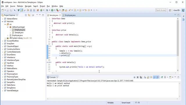Java for beginners - Chapter 23 : Abstract class vs Interface (Top interview question) common & dif смотреть онлайн