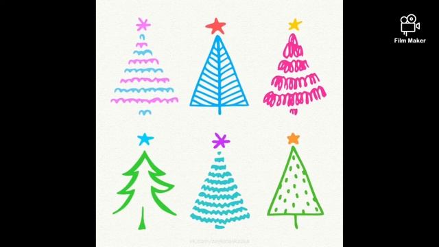 Как нарисовать елку/ How to draw simple Christmas trees/ Asan şam ağacı rəsmi смотреть онлайн