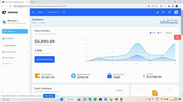 Bootstrap 5 Free Admin Dashboard Template 5 смотреть онлайн
