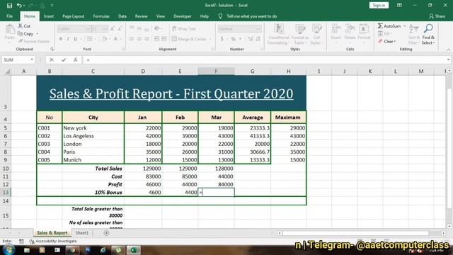 Free Excel Online Training Course | Day-7 | Profit & Loss Report | AAET Classes смотреть онлайн