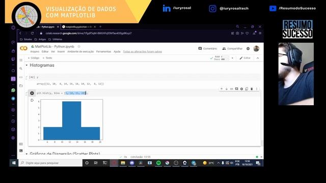 Histogramas | MatPlotLib смотреть онлайн