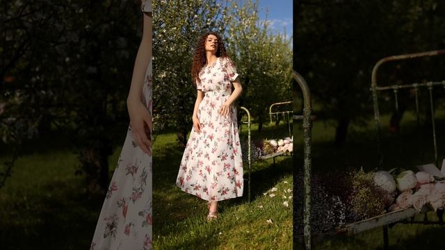 Летнее платье в пол 2023. Платье цветочный принт. Шифоновое платье. URS смотреть онлайн