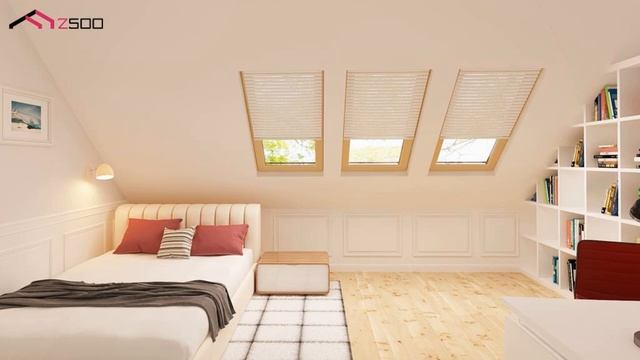 Проект дома Z14. Функциональный дом с двускатной крышей. Дизайн интерьера. Реализация по проекту. смотреть онлайн