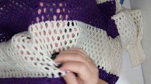 Экспресс мастер-класс. Ажурный сетчатый джемпер крючком