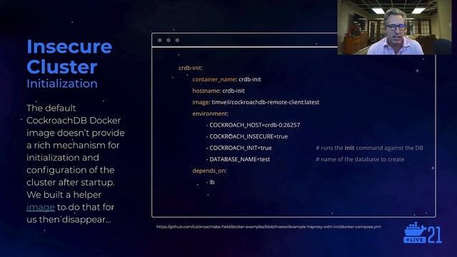 DockerCon 2021: Developing Against CockroachDB Locally with Docker and Docker Compose смотреть онлайн