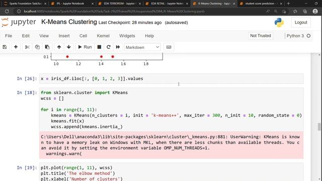 SPARKS FOUNDATION TASK 2 || KMEANS CLUSTERING || IRIS DATASET смотреть онлайн