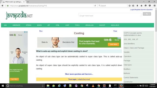 What is auto-up casting and explicit down casting in Java?
| javapedia.net смотреть онлайн