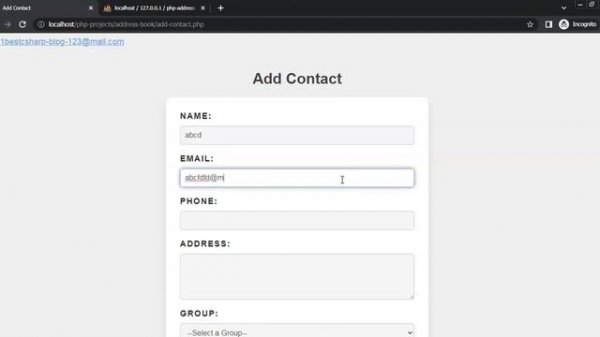 PHP Address Book Project Source Code [link in the description]
