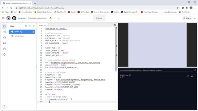 Running graphics.py on repl.it смотреть онлайн