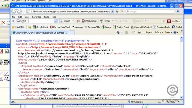 Import LandXML to Create a Surface in InRoads V8i смотреть онлайн