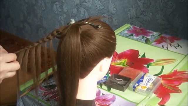 Прическа Красивый хвост с плетением | Прическа для девочек смотреть онлайн