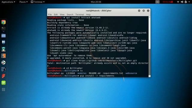 Kali Linux - BillCipher Information Gathering tool смотреть онлайн