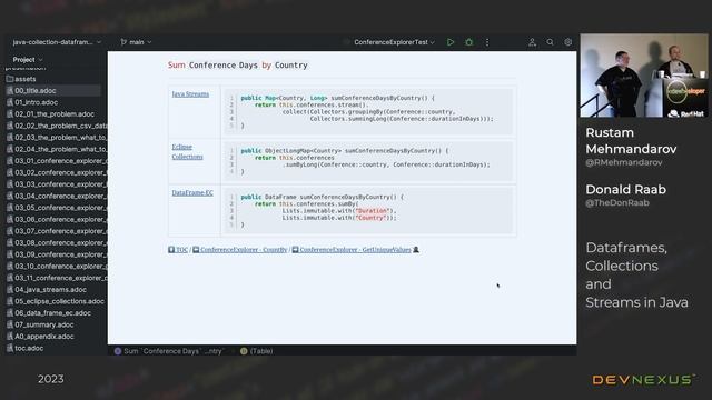 Devnexus 2023 - Dataframes, Collections and Streams in Java - Rustam Mehmandarov, Donald Raab смотреть онлайн