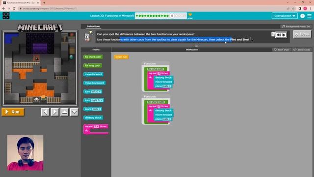 Code.org Lesson 20 Functions in Minecraft | Express Course 2023 Update смотреть онлайн