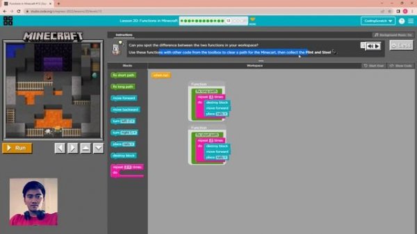 Code.org Lesson 20 Functions in Minecraft | Express Course 2023 Update