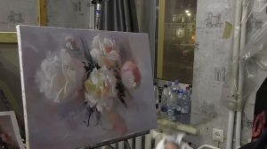 Художник Игорь Сахаров, живопись для начинающих, пишем пионы маслом