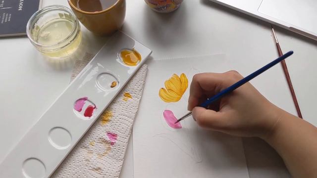 Tulips tutorial-How to paint tulips in watercolors (Beginners friendly) смотреть онлайн
