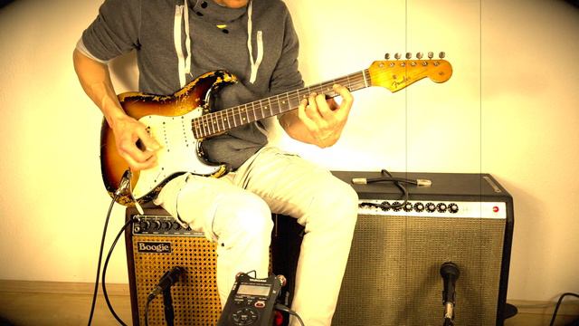 Sound of 1986 Boogie Mark III and 1971 Fender Twin Reverb together - crisp clean Stratocaster sound смотреть онлайн