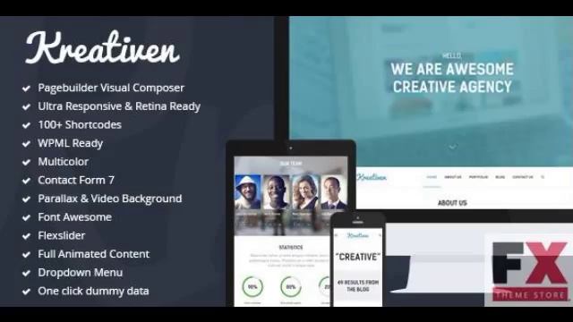 Preview Kreativen - Responsive Creative WordPress Theme TFor смотреть онлайн