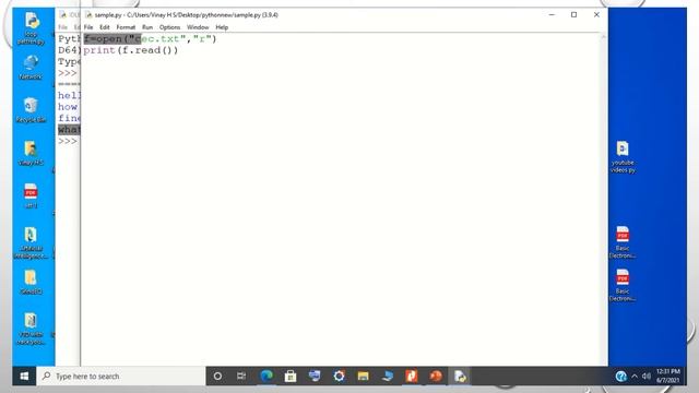 VTU Python Application Programming (File handling) M2 L7 смотреть онлайн