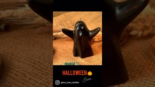 Набор свечей на Хэллоуин. Одно приведение (чёрное или белое) + 2 тыковки. #хэллоуин #тыква #свечи смотреть онлайн