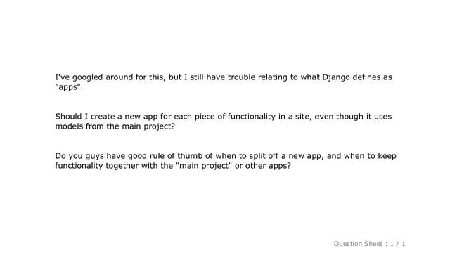 Django : When to create a new app (with startapp) in Django? смотреть онлайн