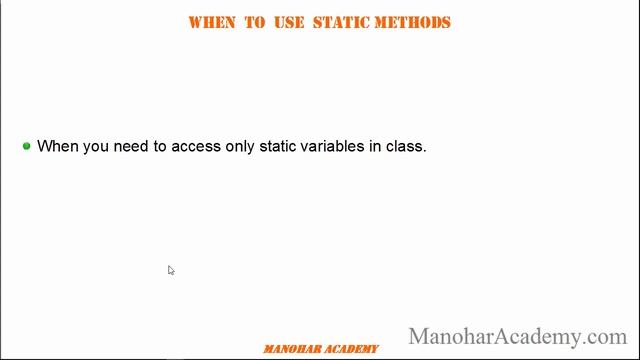 Java static methods (manohar academy) смотреть онлайн