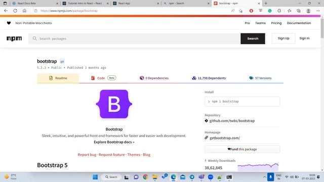 Part 1 React introduction | React tutorial | Create react project | React setup смотреть онлайн