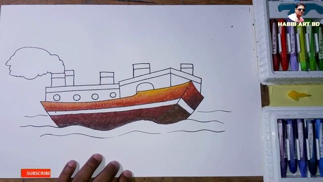 Let's draw a picture ( Ships ) Oil pastel Colors смотреть онлайн