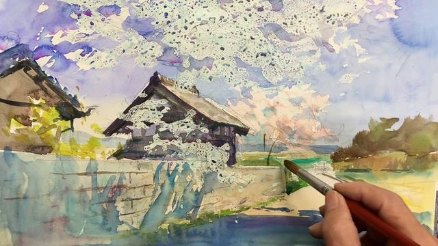 Cherry Blossom (Sakura) trees landscape - Healing Watercolor Art - Calming смотреть онлайн