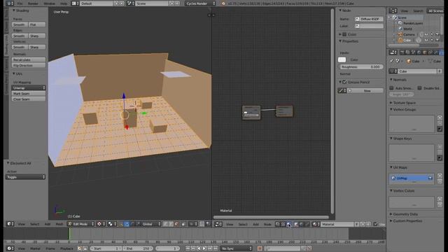 Blender Quick n' dirty HowTo : Baking a texture in Cycles render смотреть онлайн