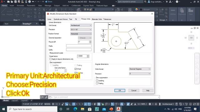 Unit Settings in AutoCAD 2022|Drawing limits in AutoCAD 2022|Drafting Settings| смотреть онлайн