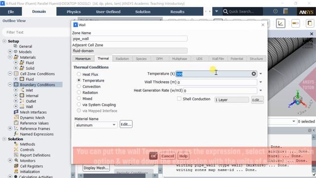 ANSYS Fluent Tutorial | Variable Wall Temperature Boundary Condition In ANSYS Fluent Without UDF