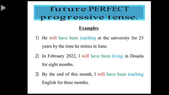 Formation du Future Perfect Progressive Tense 1 смотреть онлайн