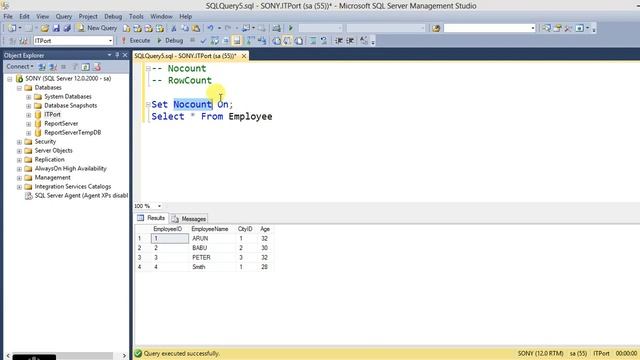 SET NOCOUNT, ROWCOUNT in SQL Server Tamil смотреть онлайн