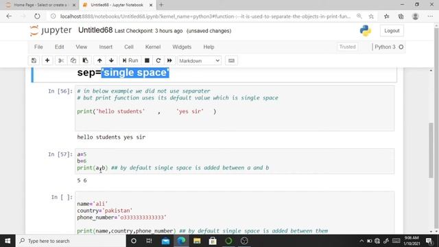 Separator in python print function in urdu | hindi | how to use sep in print function in python смотреть онлайн
