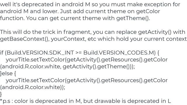 getResources().getColor() is deprecated [duplicate] смотреть онлайн