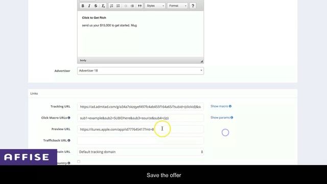 click macro URL's field смотреть онлайн