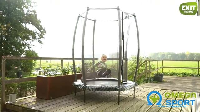 Обзор. Батут EXIT TOYS ТИГГИ 140 см черный с защитной сеткой смотреть онлайн