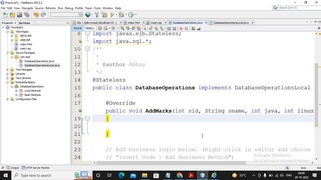 TYBSC IT Sem-5 Enterprise Java Practical 7-C | Develop simple Marks Entry Application to..... смотреть онлайн