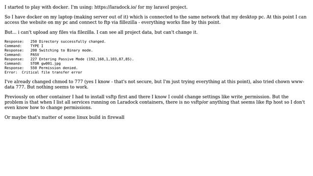 Unix & Linux: Docker container upload permission смотреть онлайн