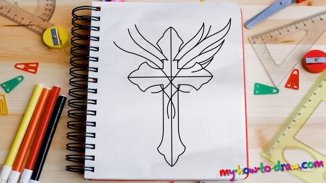 How to draw a Cross with Angel Wings - Easy step-by-step drawing lessons for kids смотреть онлайн