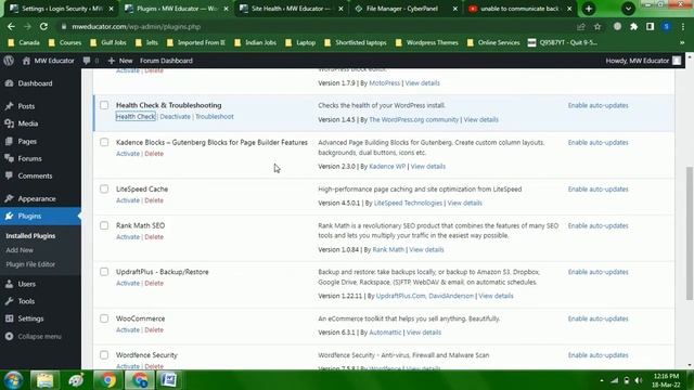 Unable to Communicate Back with Site | Something Went Wrong Wordpress | Wordpress Error смотреть онлайн