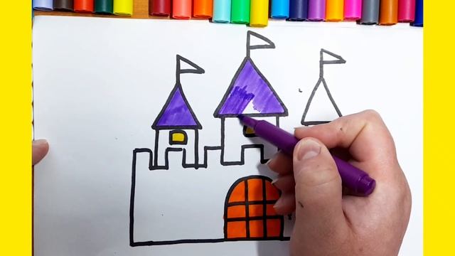 How to draw a castle / VERY EASY FOR KIDS /Как нарисовать замок / ОЧЕНЬ ЛЕГКО ДЛЯ ДЕТЕЙ смотреть онлайн