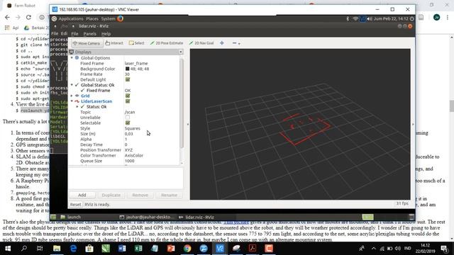 Testing YDLIDAR X4 With ROS (Robot Operating System) Raspberry pi 3B смотреть онлайн