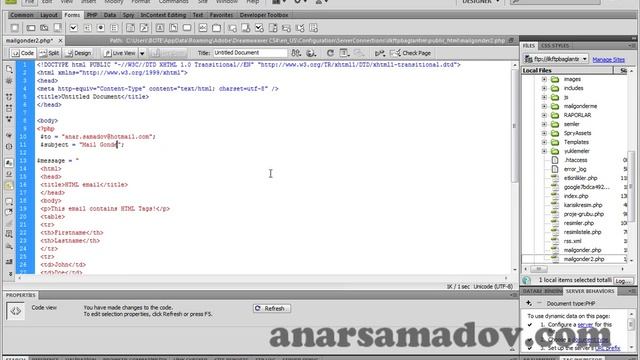 mail fonksiyonu ve Dreamweaver ile FTP baglantisi смотреть онлайн