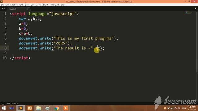 java script variable show next line смотреть онлайн