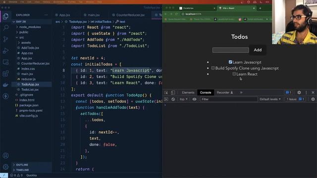 Day 26 | Frontend | Error Boundaries , Todo App with useReducer hook , useContext hook смотреть онлайн