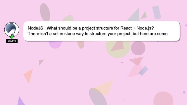 NodeJS : What should be a project structure for React + Node.js? смотреть онлайн