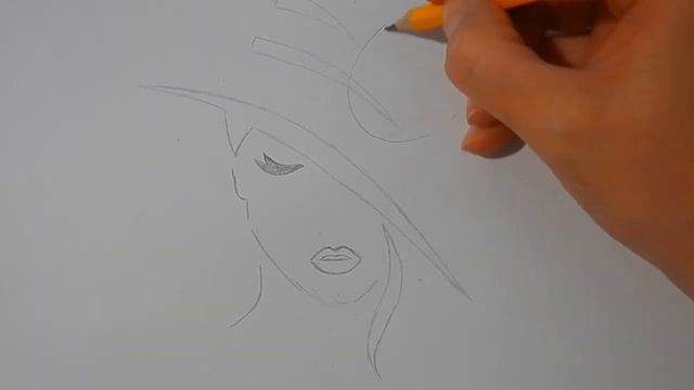 Как ПРОСТО нарисовать ПОРТРЕТ ДЕВУШКИ В ШЛЯПЕ/627/How TO simply draw a PORTRAIT of a GIRL IN a HAT смотреть онлайн